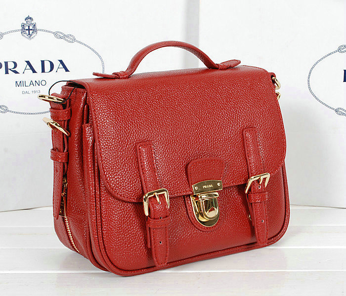 2014 Prada calfskin flap bag BN0963 burgundy - Click Image to Close